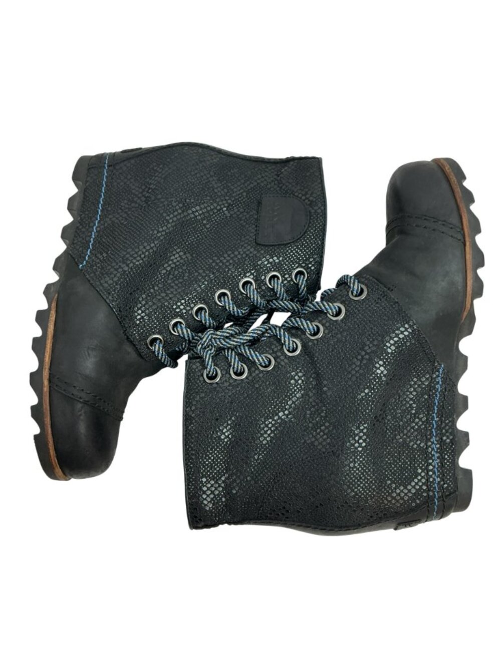 Sorel 1964 Premium Waterproof Snake Print Leather Lace Wedge Boots Womens 8.5 - Picture 8 of 15